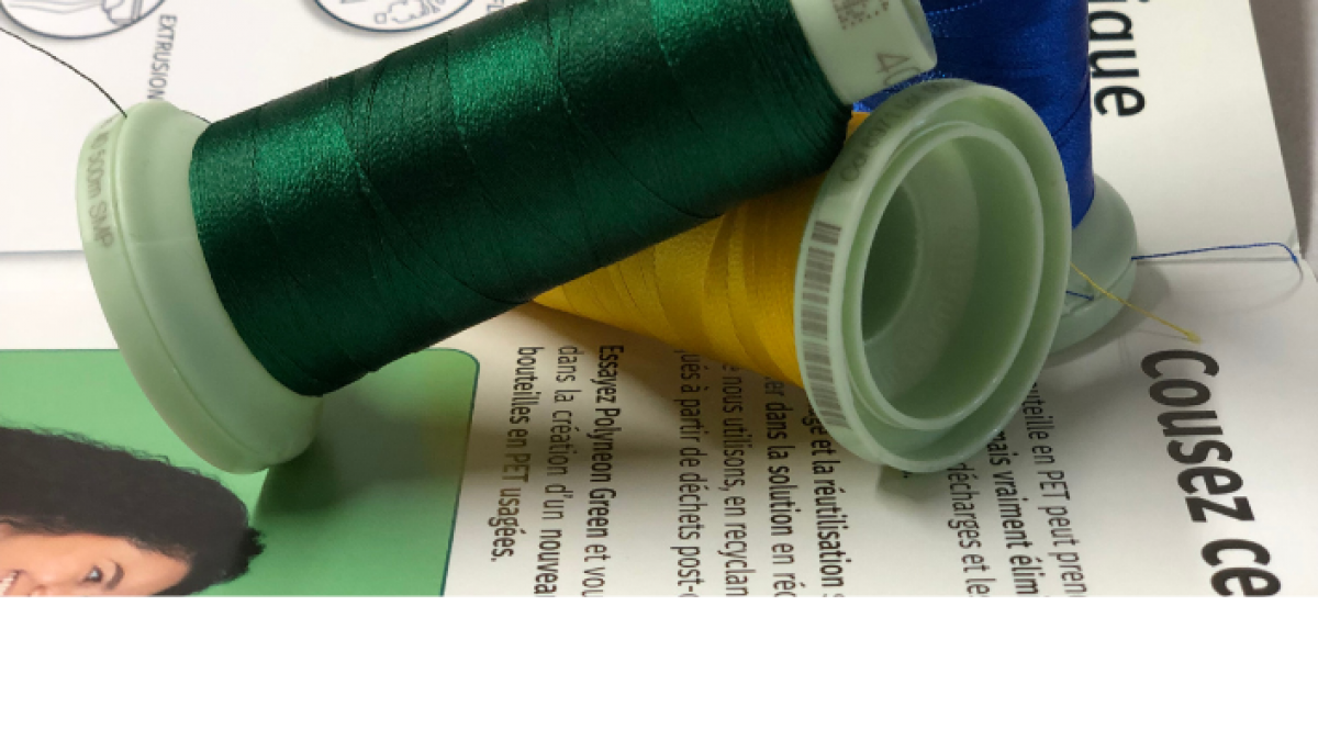 Broderie écoresponsable : fil recyclé GREEN chez Sudbrod
